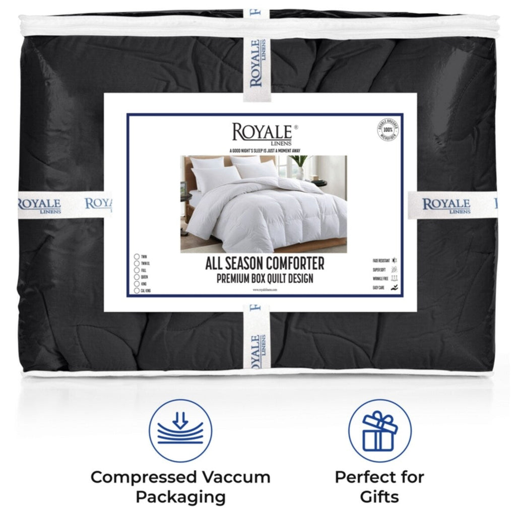 Couette Royale King - Couette toutes saisons en duvet synthétique - Couette matelassée légère (King, bleu marine)