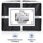 Couette Royale King - Couette toutes saisons en duvet synthétique - Couette matelassée légère (King, bleu marine)