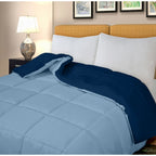 Couette Royale King - Couette toutes saisons en duvet synthétique - Couette matelassée légère (King, bleu marine)