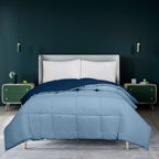 Couette Royale King - Couette toutes saisons en duvet synthétique - Couette matelassée légère (King, bleu marine)