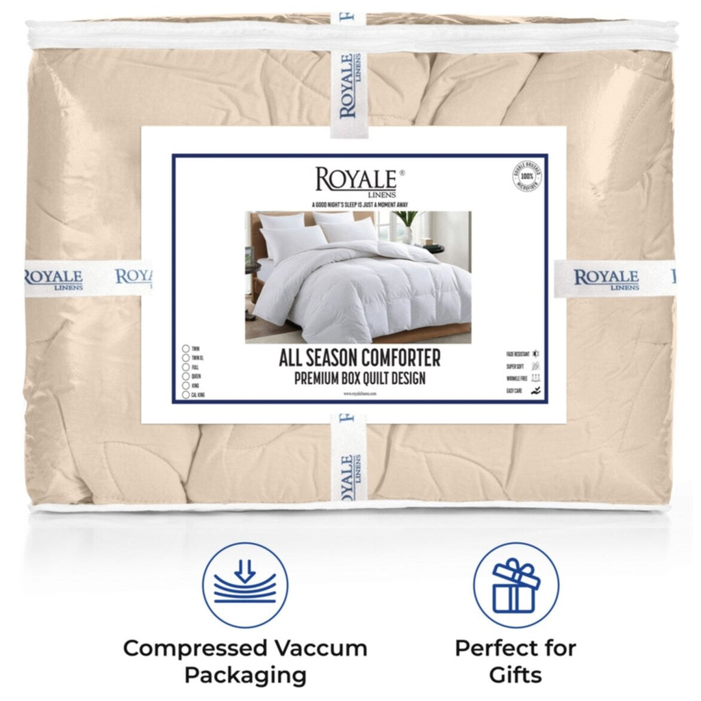 Couette Royale King - Couette toutes saisons en duvet synthétique - Couette matelassée légère (King, bleu marine)