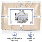 Couette Royale King - Couette toutes saisons en duvet synthétique - Couette matelassée légère (King, bleu marine)