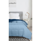 Couette Royale King - Couette toutes saisons en duvet synthétique - Couette matelassée légère (King, bleu marine)