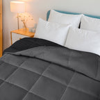 Couette Royale King - Couette toutes saisons en duvet synthétique - Couette matelassée légère (King, bleu marine)