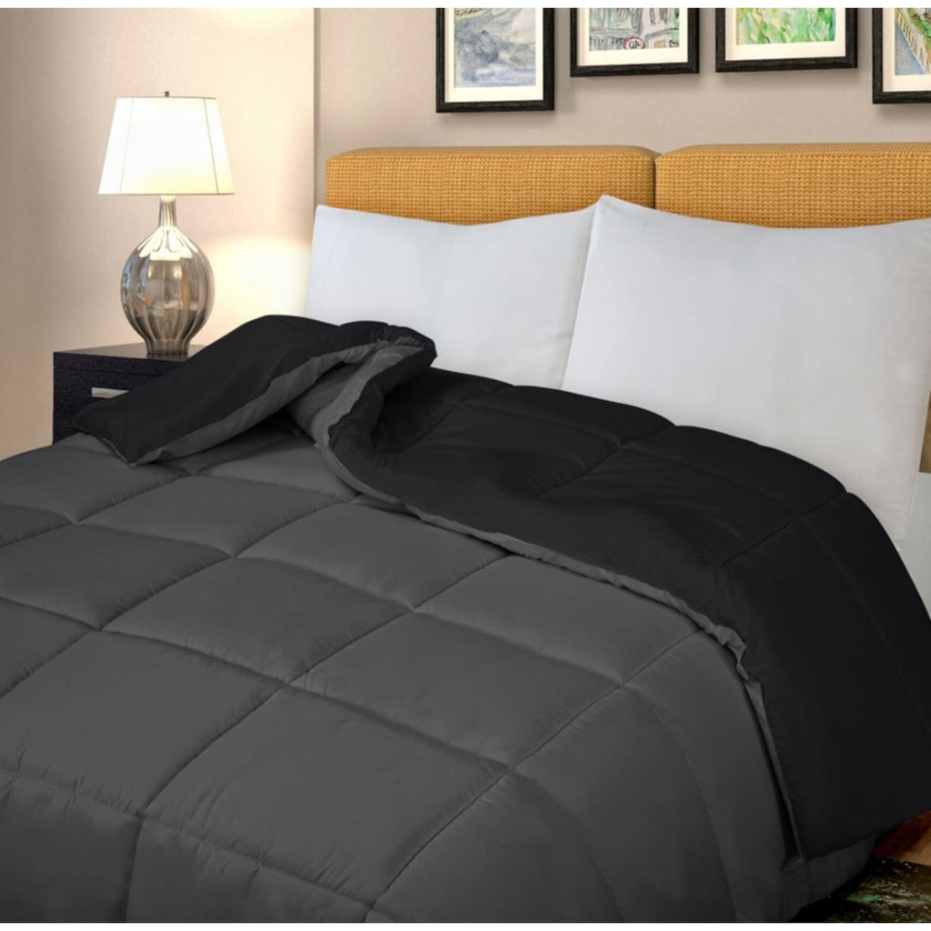 Couette Royale King - Couette toutes saisons en duvet synthétique - Couette matelassée légère (King, bleu marine)