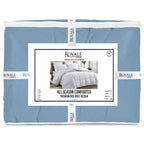 Couette Royale King - Couette toutes saisons en duvet synthétique - Couette matelassée légère (King, bleu marine)