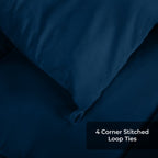 Couette Royale King - Couette toutes saisons en duvet synthétique - Couette matelassée légère (King, bleu marine)