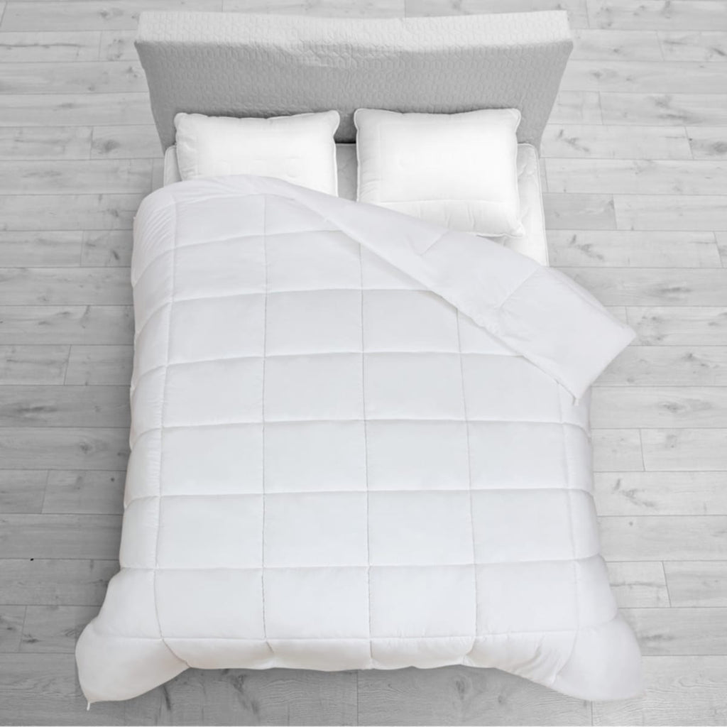 Couette Royale King - Couette toutes saisons en duvet synthétique - Couette matelassée légère (King, bleu marine)