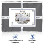 Couette Royale King - Couette toutes saisons en duvet synthétique - Couette matelassée légère (King, bleu marine)