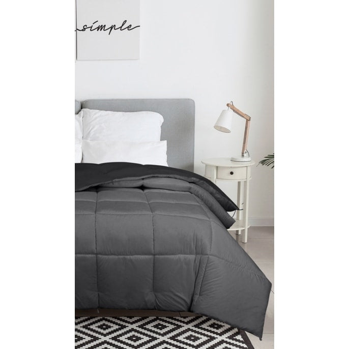 Couette Royale King - Couette toutes saisons en duvet synthétique - Couette matelassée légère (King, bleu marine)