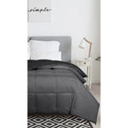 Couette Royale King - Couette toutes saisons en duvet synthétique - Couette matelassée légère (King, bleu marine)