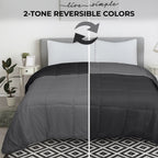 Couette Royale King - Couette toutes saisons en duvet synthétique - Couette matelassée légère (King, bleu marine)