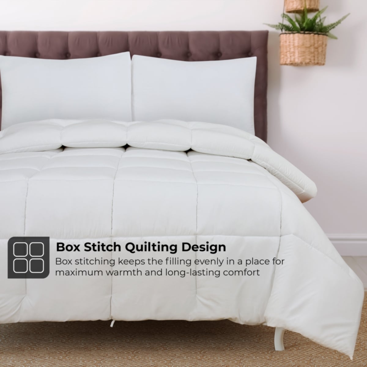 Couette Royale King - Couette toutes saisons en duvet synthétique - Couette matelassée légère (King, bleu marine)