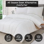 Couette Royale King - Couette toutes saisons en duvet synthétique - Couette matelassée légère (King, bleu marine)