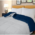 Couette Royale King - Couette toutes saisons en duvet synthétique - Couette matelassée légère (King, bleu marine)