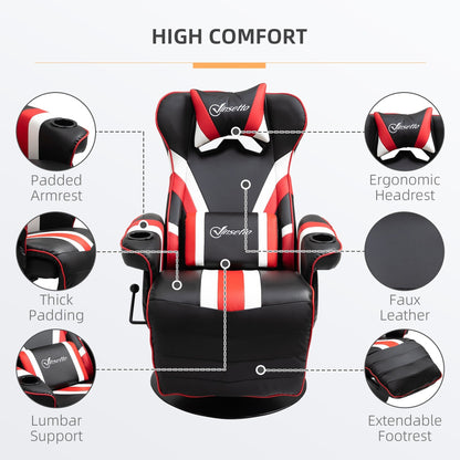 Fauteuil inclinable pour ordinateur de style course avec support lombaire