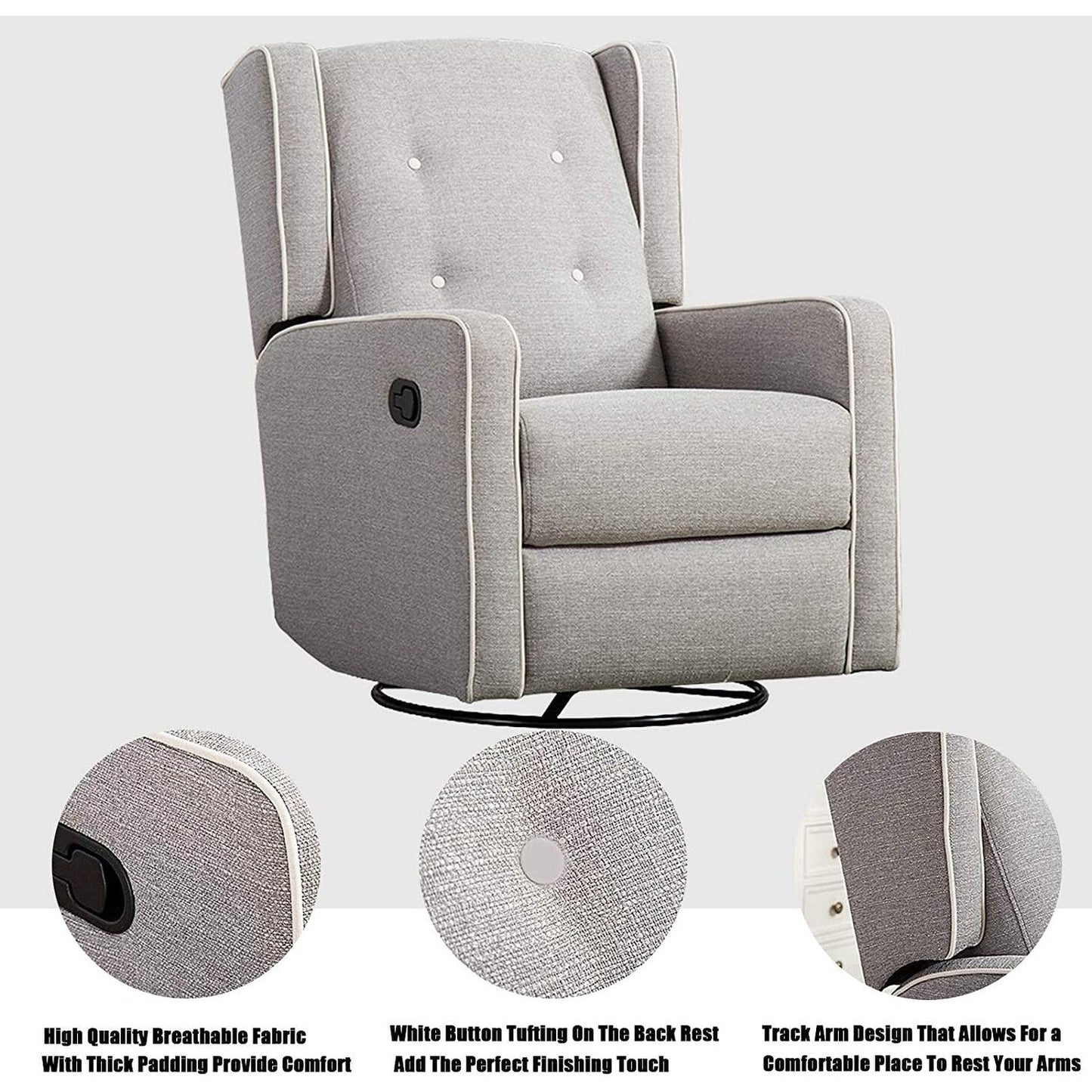 Fauteuil inclinable pivotant à bascule de course, siège simple, ensemble de deux