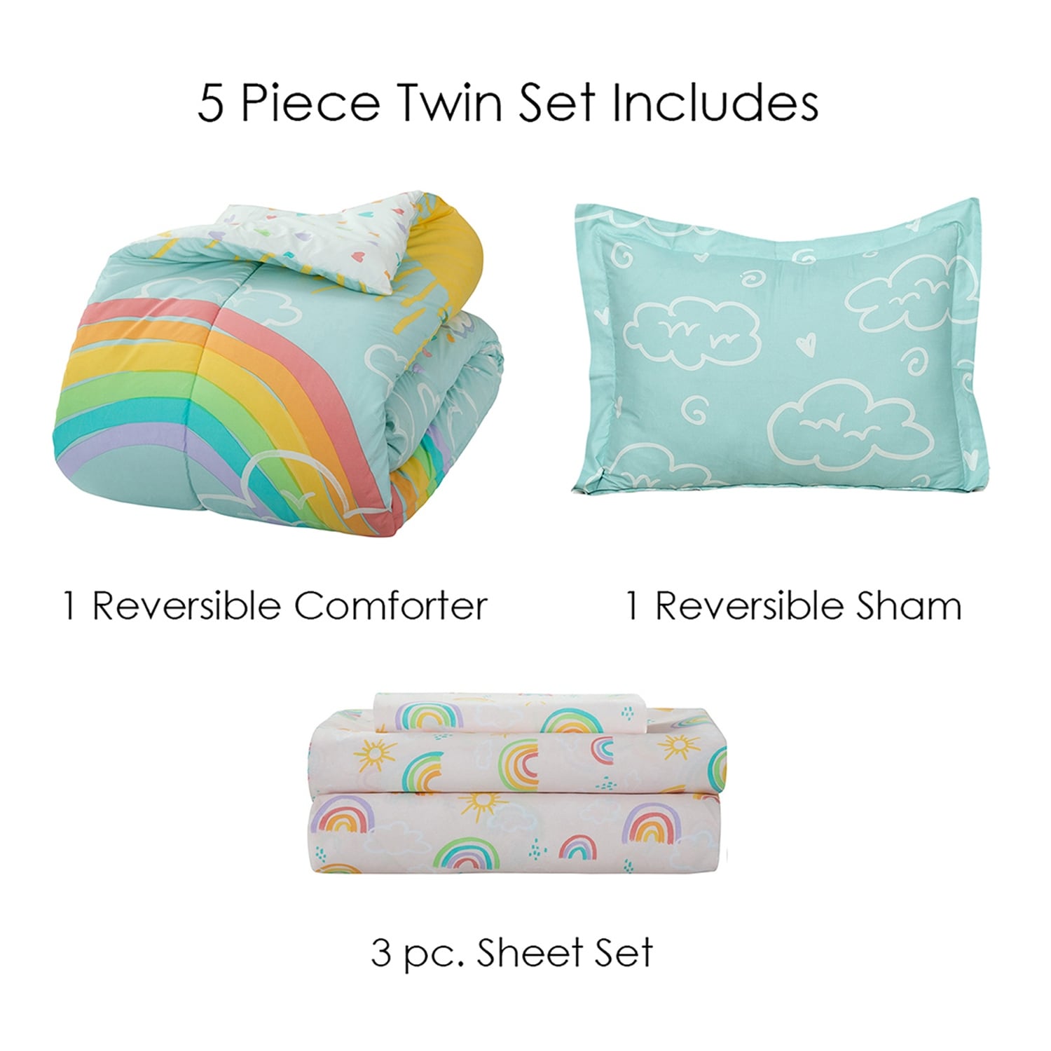 Lit dans un sac Kidz Mix Rainbow Clouds