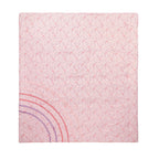 Parure de lit en microfibre ultra douce rose à volants arc-en-ciel