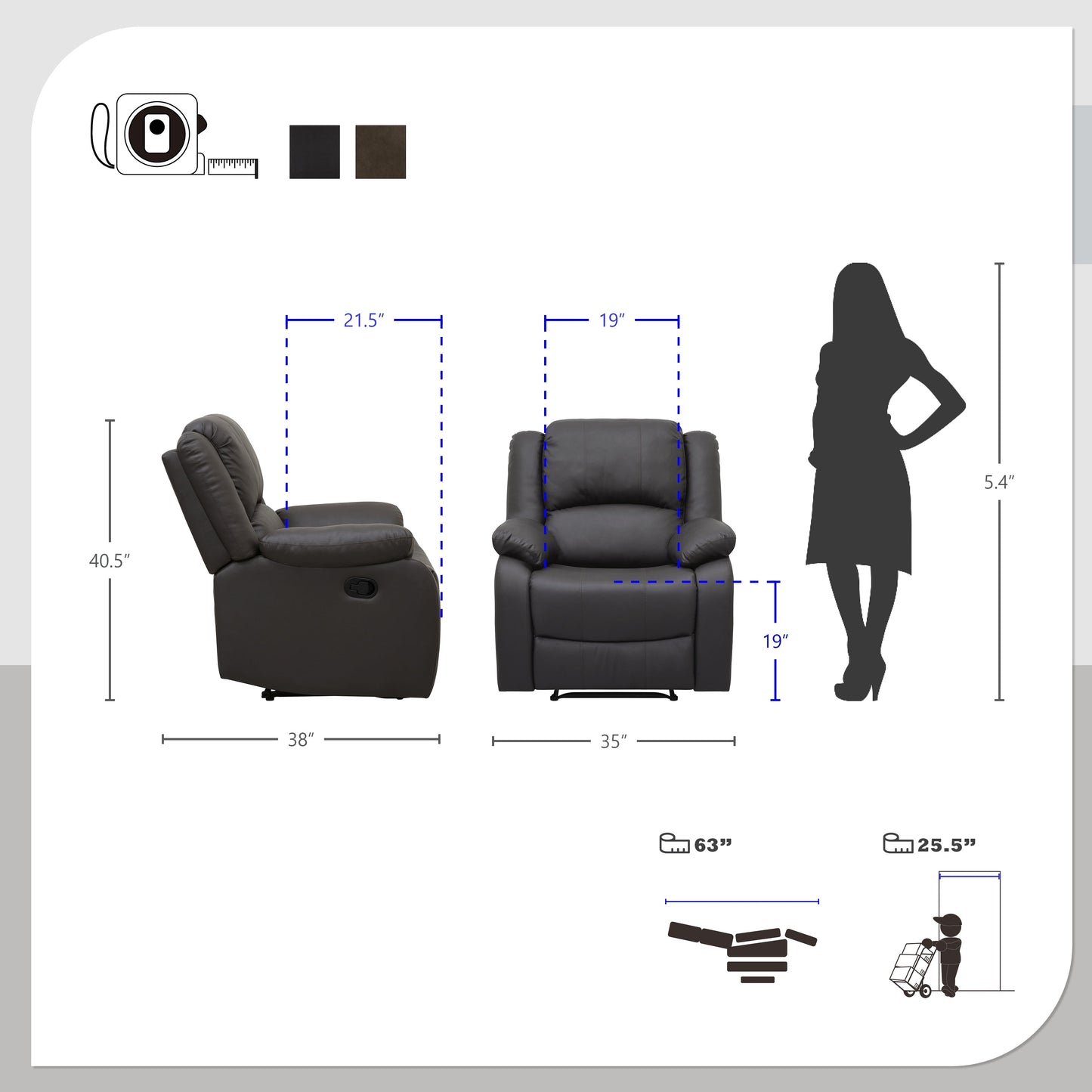 Fauteuil inclinable manuel Raleigh