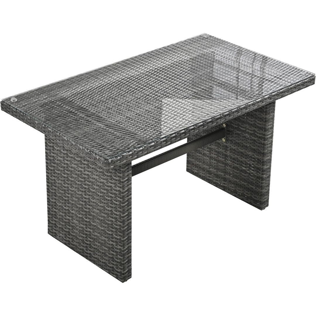 Ensemble de canapés de patio en rotin PE 6 pièces avec rangement et sièges réglables