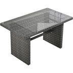 Ensemble de canapés de patio en rotin PE 6 pièces avec rangement et sièges réglables