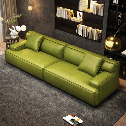 Canapé rembourré en cuir avec accoudoirs encastrés pour salon - 110,2 l - 110,2 x 28,35