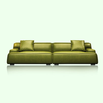 Canapé rembourré en cuir avec accoudoirs encastrés pour salon - 110,2 l - 110,2 x 28,35