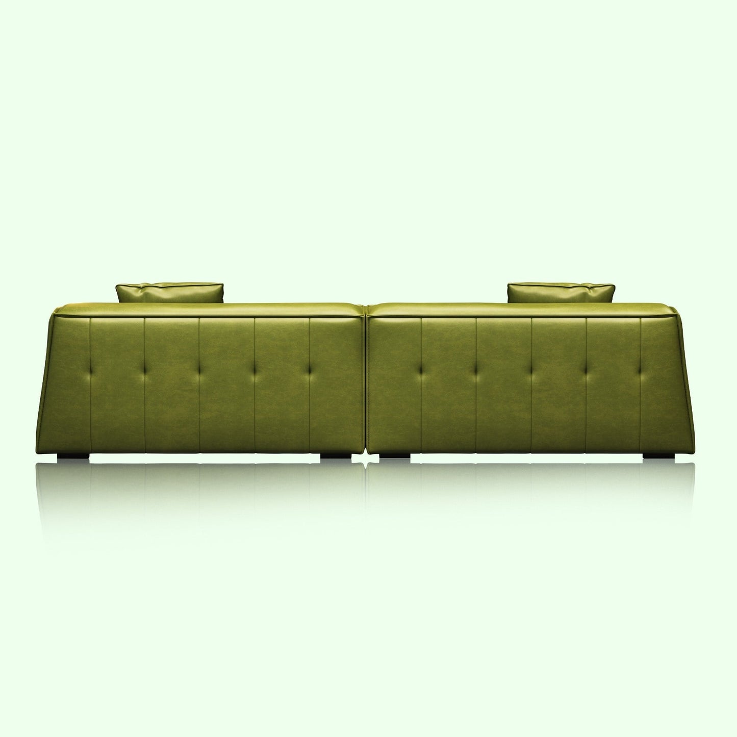 Canapé rembourré en cuir avec accoudoirs encastrés pour salon - 110,2 l - 110,2 x 28,35