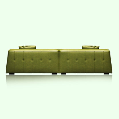 Canapé rembourré en cuir avec accoudoirs encastrés pour salon - 110,2 l - 110,2 x 28,35