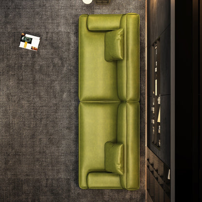Canapé rembourré en cuir avec accoudoirs encastrés pour salon - 110,2 l - 110,2 x 28,35