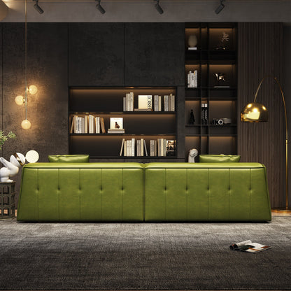 Canapé rembourré en cuir avec accoudoirs encastrés pour salon - 110,2 l - 110,2 x 28,35