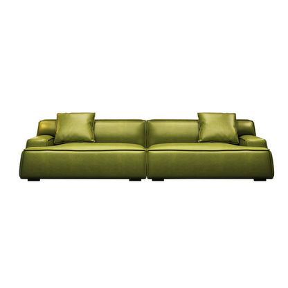 Canapé rembourré en cuir avec accoudoirs encastrés pour salon - 110,2 l - 110,2 x 28,35