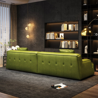 Canapé rembourré en cuir avec accoudoirs encastrés pour salon - 110,2 l - 110,2 x 28,35