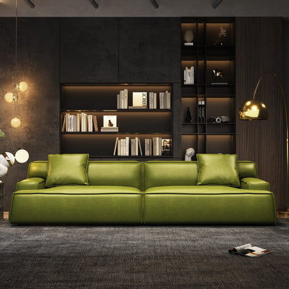 Canapé rembourré en cuir avec accoudoirs encastrés pour salon - 110,2 l - 110,2 x 28,35