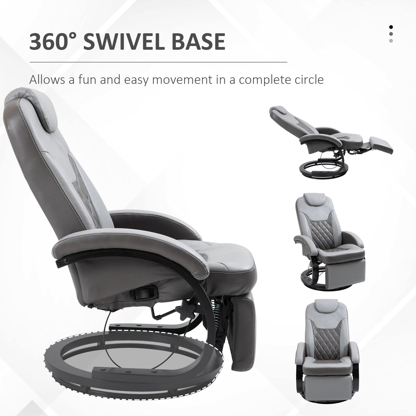 Fauteuil inclinable avec repose-pieds et appui-tête