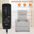 Fauteuil inclinable de salon en cuir synthétique avec massage et soutien lombaire