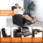 Fauteuil inclinable de salon en cuir synthétique avec massage et soutien lombaire