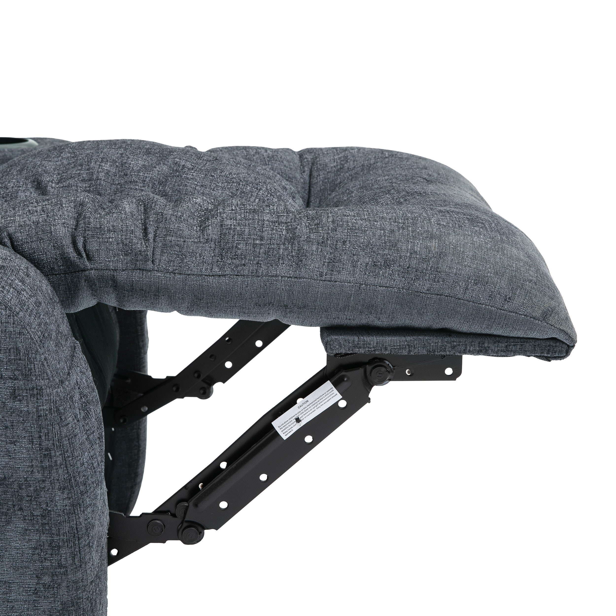 Fauteuil inclinable avec 5 modes de massage, chauffage et télécommande, deux porte-gobelets, inclinaison manuelle et poche de rangement latérale