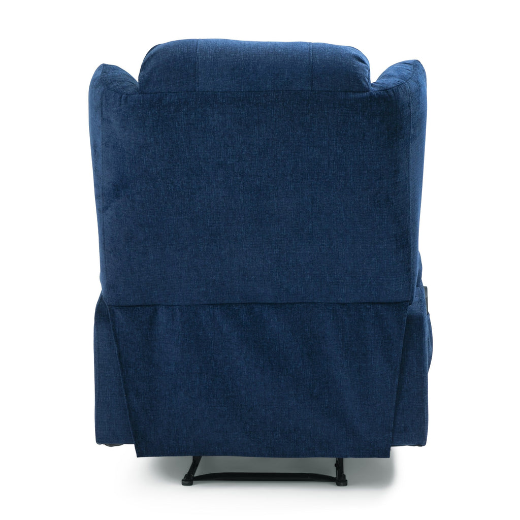 Fauteuil inclinable avec 5 modes de massage, chauffage et télécommande, deux porte-gobelets, inclinaison manuelle et poche de rangement latérale