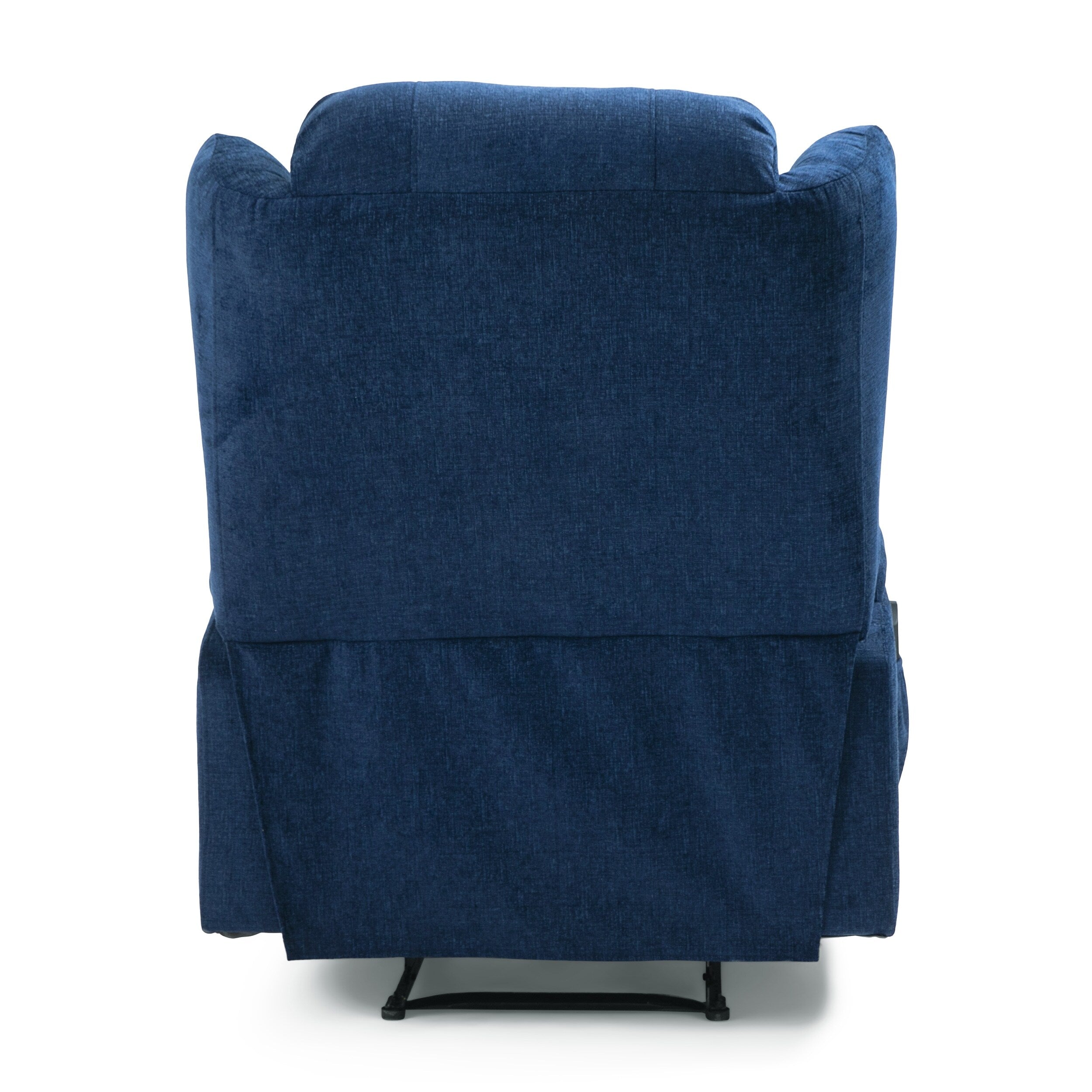 Fauteuil inclinable avec 5 modes de massage, chauffage et télécommande, deux porte-gobelets, inclinaison manuelle et poche de rangement latérale