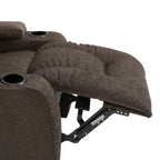 Fauteuil inclinable avec 5 modes de massage, chauffage et télécommande, deux porte-gobelets, inclinaison manuelle et poche de rangement latérale