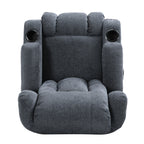 Fauteuil inclinable avec 5 modes de massage, chauffage et télécommande, deux porte-gobelets, inclinaison manuelle et poche de rangement latérale
