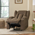 Fauteuil inclinable avec 5 modes de massage, chauffage et télécommande, deux porte-gobelets, inclinaison manuelle et poche de rangement latérale