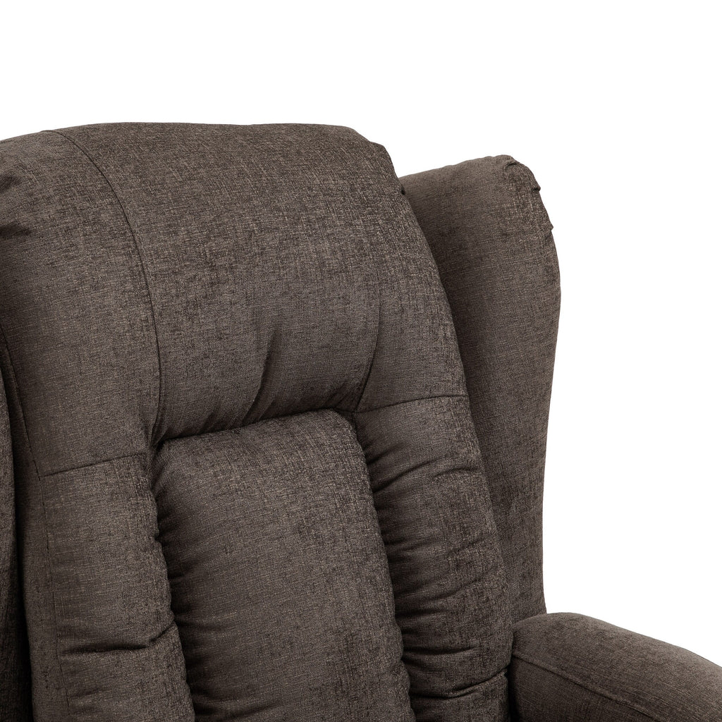 Fauteuil inclinable avec 5 modes de massage, chauffage et télécommande, deux porte-gobelets, inclinaison manuelle et poche de rangement latérale