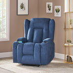 Fauteuil inclinable avec 5 modes de massage, chauffage et télécommande, deux porte-gobelets, inclinaison manuelle et poche de rangement latérale