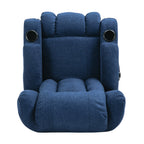 Fauteuil inclinable avec 5 modes de massage, chauffage et télécommande, deux porte-gobelets, inclinaison manuelle et poche de rangement latérale