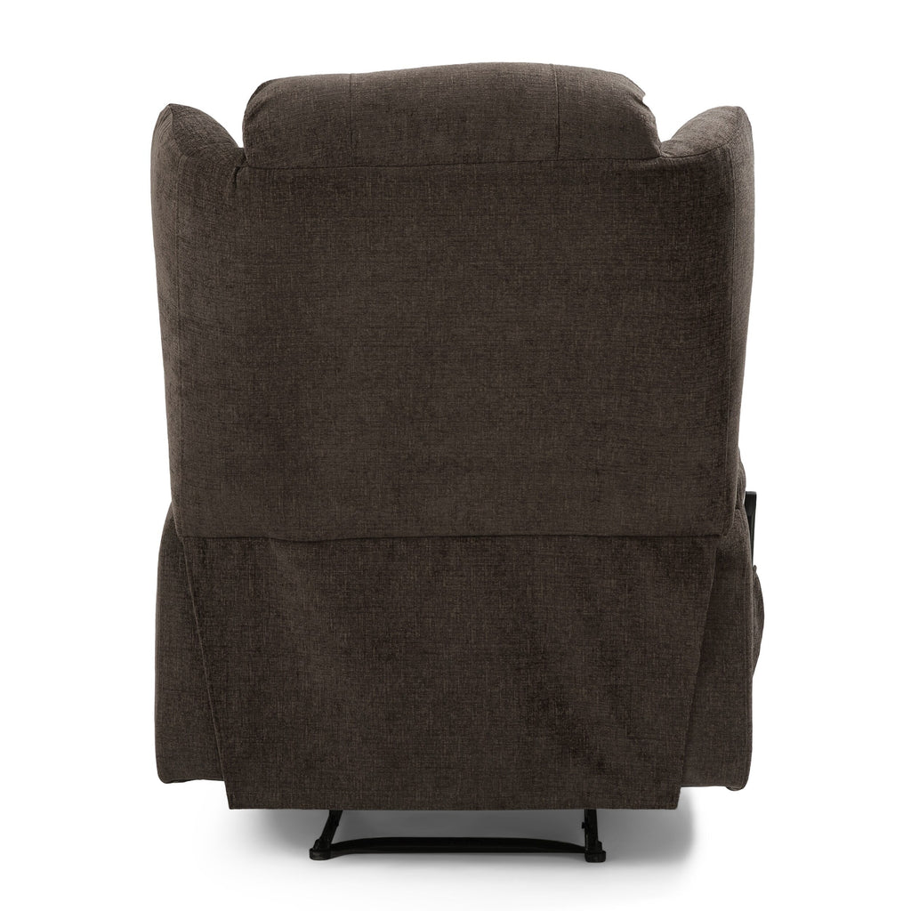 Fauteuil inclinable avec 5 modes de massage, chauffage et télécommande, deux porte-gobelets, inclinaison manuelle et poche de rangement latérale