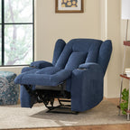 Fauteuil inclinable avec 5 modes de massage, chauffage et télécommande, deux porte-gobelets, inclinaison manuelle et poche de rangement latérale