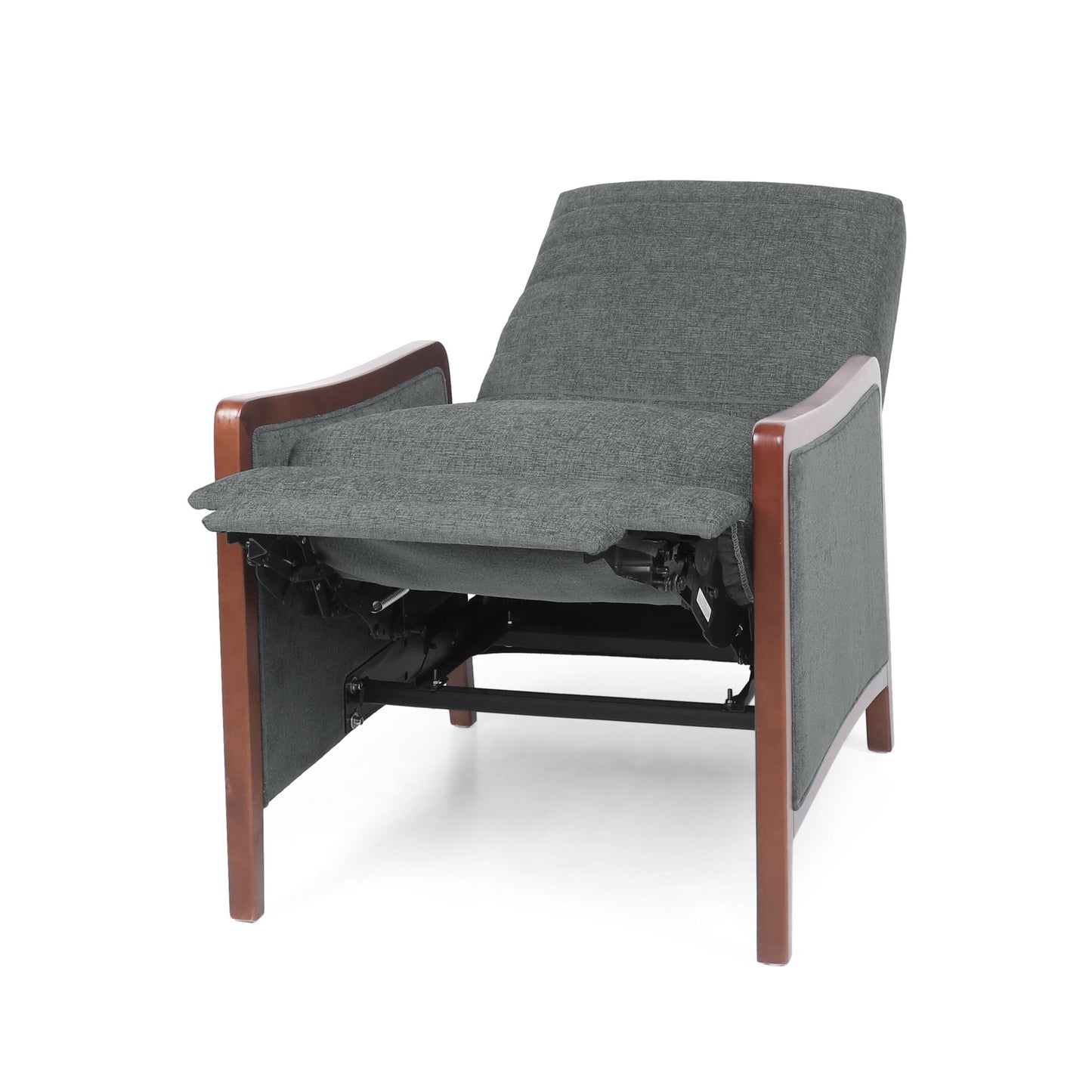 Fauteuil inclinable avec cadre en bois de bouleau, mécanisme de poussée et coutures capitonnées